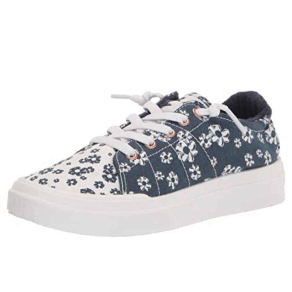 Roxy Girls Size 12 Rae Slip On Sneaker Shoe Navy White NEW